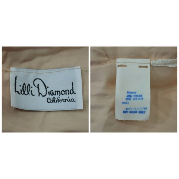 1980s Lace and Shimmery Sheer Pink Dress by Lilli Diamond - Picture 9 of 9